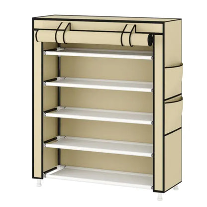 10 Tier Shoe Rack 9 Grids withDustproof Cover, Adjustable Standing Shelf,High Storage Rack