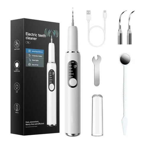 UItrasonic Dental Plaque andTartar Remover,Professional Teeth CleaningKit for Tartar & Stains Removal, Safe & GentleElectric Teeth Cleaning Tools PreventingCavities Bad Breath and Gum Disease for At-Home Oral Care Solution