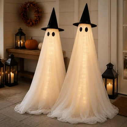 2‑Pack 5Ft Lighted Ghost Halloween Decor for Yard Porch Indoor Outdoor