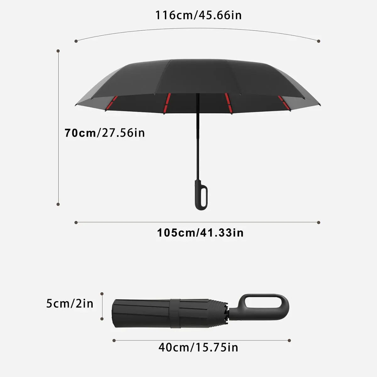Automatic Folding Umbrella, 1 Count/6opcsPortable Rain Umbrella with Loop Buckle,Windproof & Waterproof Umbrella for Men &Women