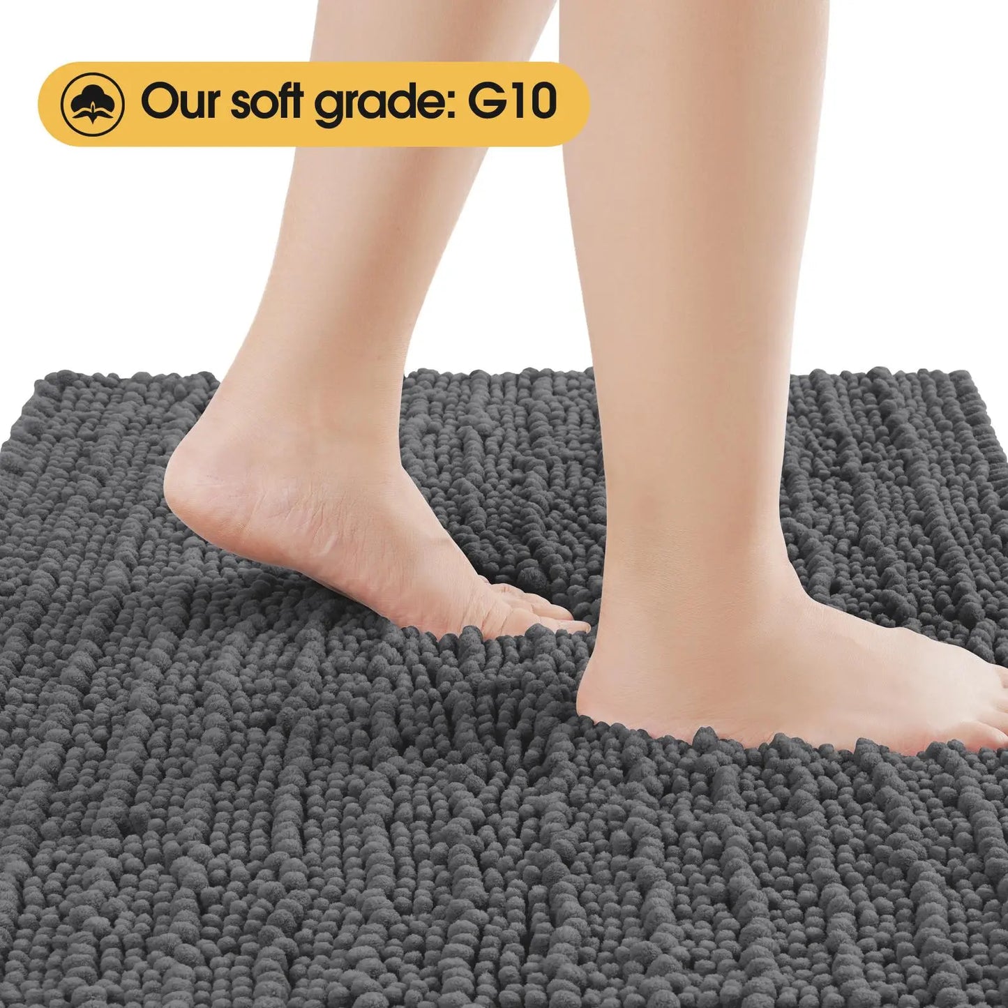 Upgrade Extra Large BathroomRug Set Ultra Soft, Thick Absorbent Bath Mats,Non Slip Chenille Toilet Mat for Bathroom,Bedroom, Kitchen