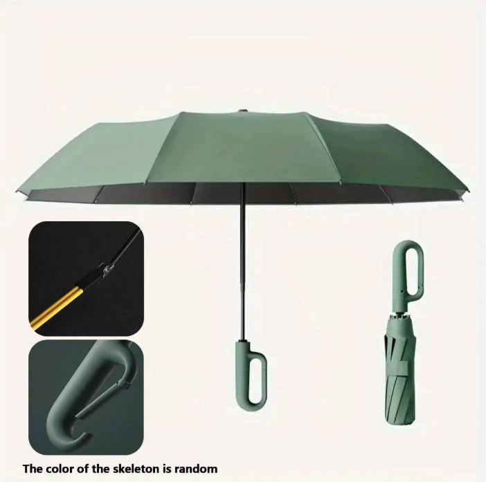 Automatic Folding Umbrella, 1 Count/6opcsPortable Rain Umbrella with Loop Buckle,Windproof & Waterproof Umbrella for Men &Women