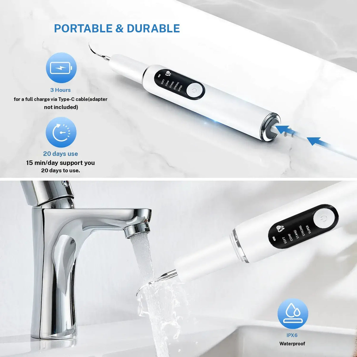 UItrasonic Dental Plaque andTartar Remover,Professional Teeth CleaningKit for Tartar & Stains Removal, Safe & GentleElectric Teeth Cleaning Tools PreventingCavities Bad Breath and Gum Disease for At-Home Oral Care Solution