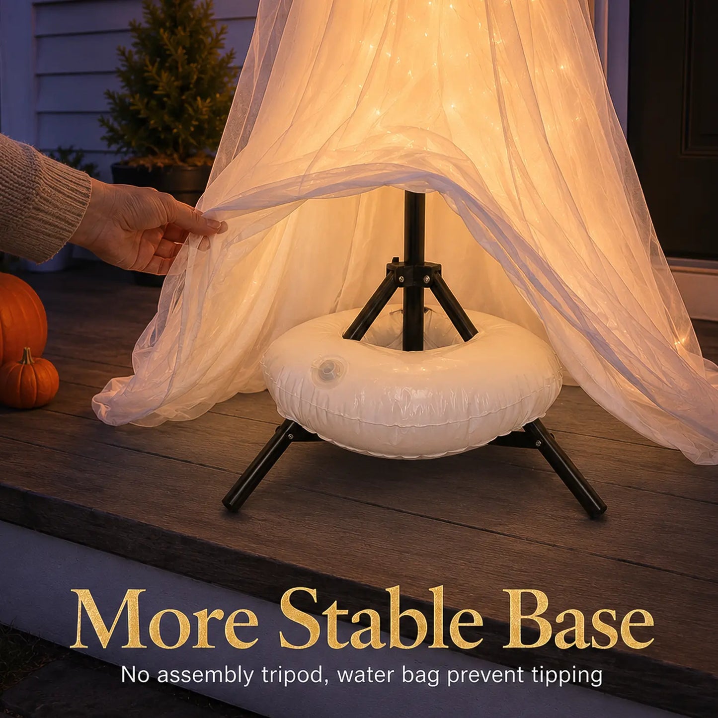 2‑Pack 5Ft Lighted Ghost Halloween Decor for Yard Porch Indoor Outdoor