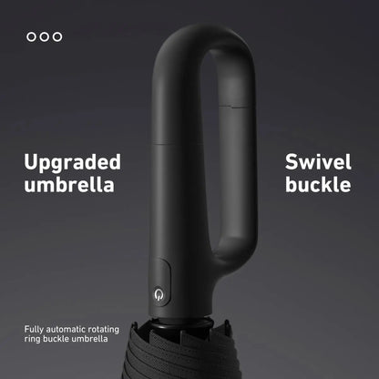 Automatic Folding Umbrella, 1 Count/6opcsPortable Rain Umbrella with Loop Buckle,Windproof & Waterproof Umbrella for Men &Women