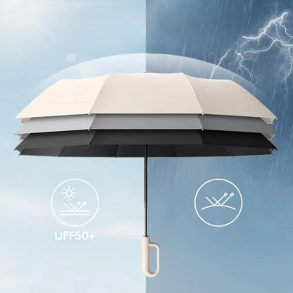 Automatic Folding Umbrella, 1 Count/6opcsPortable Rain Umbrella with Loop Buckle,Windproof & Waterproof Umbrella for Men &Women