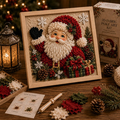 3D Christmas Fabric Poke Art Kit - DIYSnowman Embroidery Artwork, HandmadeHoliday Wall Decor Gift for Adults &Beginners
