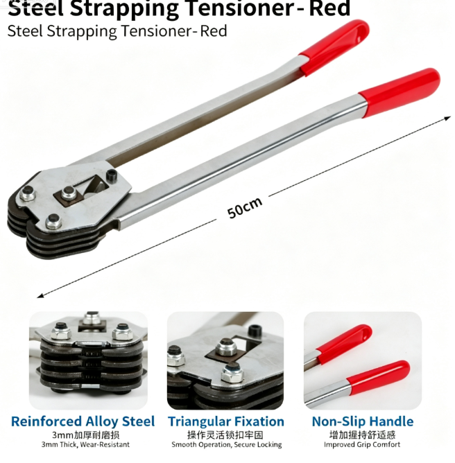 Manual PET Strap Sealer Tool, Hand Operated Plastic Steel Strapping Plier for Packaging Bundling Wrapping Use