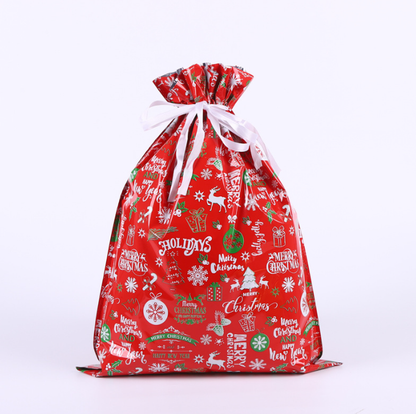 Holiday Drawstring Gift Bag Packaging , 35 Christmas GiftBags for Christmas Gift Party Favors